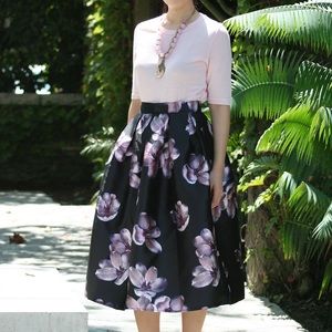 Purple Full Circle Midi Skirt
